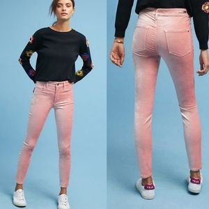 Pilcro and the letterpress Pink Velvet Jeans NWOT